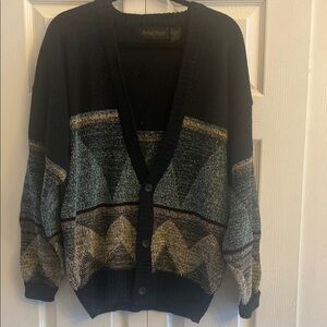 Vintage Michael Gerald mens knit navy cardigan size S
